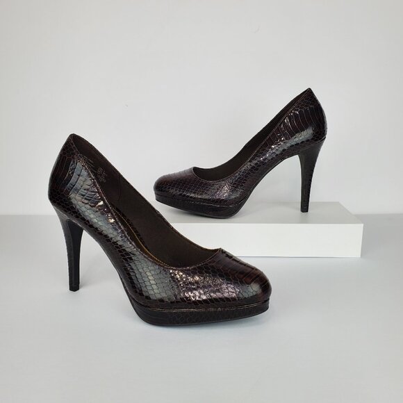 Christian Siriano for Payless Closed Toe Faux Reptile Classic Heels Shoes Size 7 - Picture 1 of 16